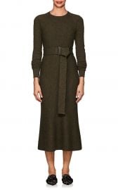 Textured Wool Belted Midi-Dress at Barneys