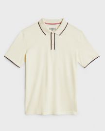 Textured cotton polo top at Ted Baker