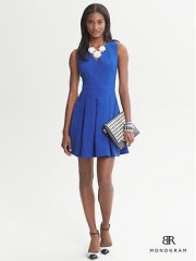 Textured fit and flare dress  at Banana Republic