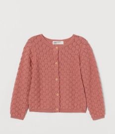 Textured-knit Cardigan - Dark taupe - Kids  HampM US at H&M