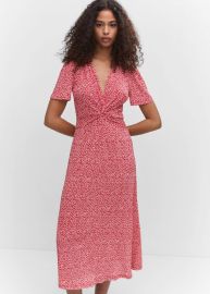 Textured printed dress - Women Mango USA at Mango