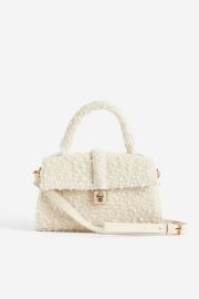 Textured-weave Shoulder Bag - Cream - Ladies HampM US at H&M