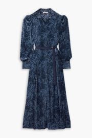 Thalia Belted Devore Velvet Maxi Shirt Dress at The Outnet