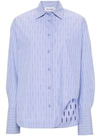 The Attico Eliza Striped Cotton Shirt Blue at Farfetch