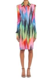 The Attico Elton Spectrum Print Jersey Shirtdress in Multicolor  at Nordstrom