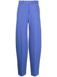 The Attico Front Pleated Wool Trousers in Violet at Farfetch