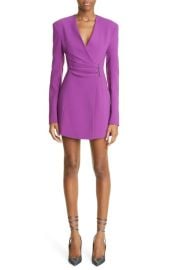 The Attico Jacquelne Long Sleeve Double Satin Wrap Minidress at Nordstrom