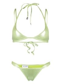 The Attico Metallic triangle-cup Bikini - at Farfetch