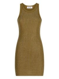 The Attico Ribbed Embellished Midi Dress Green at Farfetch