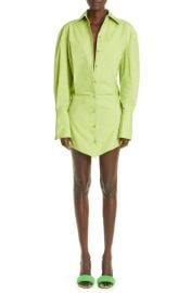 The Attico Silvya Long Sleeve Cotton Poplin Mini Shirtdress at Nordstrom