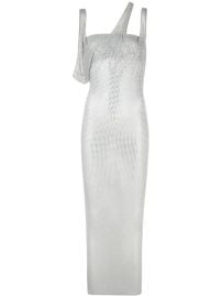 The Attico crystal-embellished semi-sheer Dress Grey at Farfetch