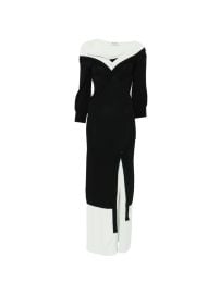 The Attico off-shoulder Layered Maxi Dress Black at Farfetch