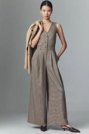 The Avery Wide Leg Pleated Jumpsuit By Maeve at Anthropologie