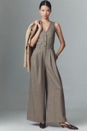 The Avery Wide Leg Pleated Jumpsuit By Maeve2 at Anthropologie