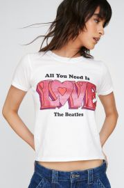 The Beatles Fitted Glitter Graphic T-shirt at Nasty Gal