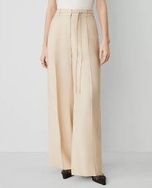 The Belted Wide-Leg Pant in Twill at Ann Taylor