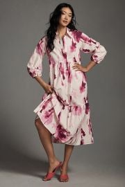 The Bettina Tiered Shirt Dress By Maeve at Anthropologie