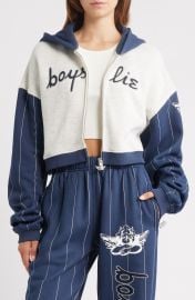 The Big Leaguer Alex Zip Crop Hoodie at Nordstrom
