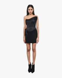 The Black Sculpted Mini Dress at Gaurav Gupta
