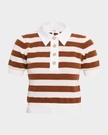 The Bold Stripe Polo Sweater at Neiman Marcus