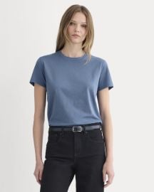 The Box-Cut Tee in Essential Cotton Faded Navy No Pocket Everlane at Everlane