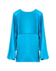 The Catania Satin Angel Sleeve Dress - Lago at Dandy Del Mar