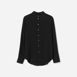 The Clean Silk Relaxed Shirt Black at Everlane