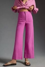 The Colette Cropped Wide Leg Pants By Maeve Linen Edition at Anthropologie