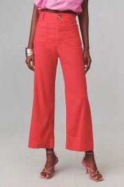 The Colette Cropped Wide Leg Pants By Maeve Linen Edition at Anthropologie