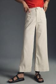 The Colette Cropped Wide Leg Pants By Maeve Linen Edition at Anthropologie