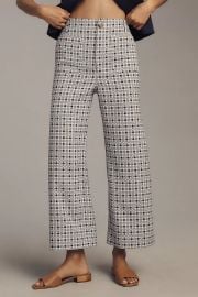 The Colette Dobby Jacquard Crop Wide Leg Pants By Maeve at Anthropologie