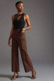 The Colette Wide-Leg Ponte Pants at Anthropologie