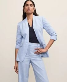 The Collarless Belted Blazer in Windowpane at Ann Taylor