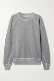 The College embroidered cotton-blend terry sweatshirt at Net a Porter