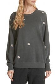 The Daisy Embroidered College Sweatshirt at Nordstrom