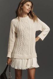 The Delphine Sweater Twofer Mini Dress at Anthropologie