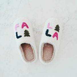 The Dream Collection Fa La La La Slippers Limited Holiday 2025 Colle Wrapped In A Cloud at Wrapped In A Cloud