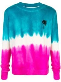 The Elder Statesman tie-dye palm tree cashmere jumper tie-dye palm tree cashmere jumper at Farfetch