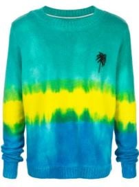 The Elder Statesman tie-dye palm tree cashmere jumper tie-dye palm tree cashmere jumper at Farfetch