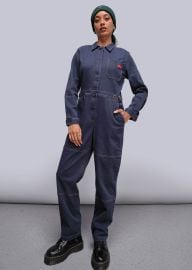 The Essential Denim Long Sleeve High Waisted Coverall Wildfang at Wildfang