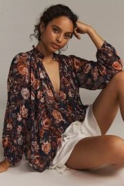 The Estela Sheer Printed Blouse at Anthropologie