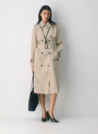 The Finch Trench Coat in Marcona Beige at Aritzia