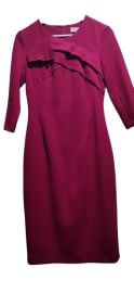 The Fold Sculpt Stretch Crepe in Magenta Pink at Designer Wardrobe