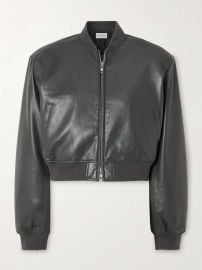 The Frankie Shop Micky cropped faux leather bomber jacket at Net a Porter