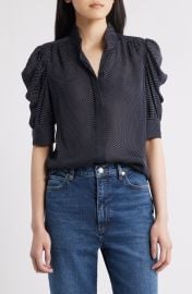 The Gillian Puff Sleeve Silk Blouse at Nordstrom