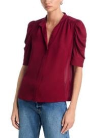 The Gillian Silk Puffed Sleeve Blouse at Bloomingdales