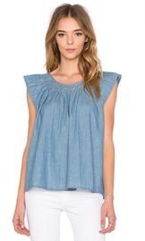 The Great Fultter Sleeve top in Sky Wash from Revolve com at Revolve