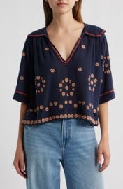 The Great The Beaded Vintage Sailor Top in Navy at Nordstrom Rack