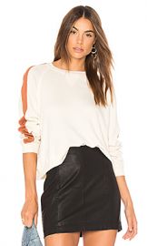 The Great The Cropped Sweatshirt in Washed White  amp  Rust from Revolve com at Revolve