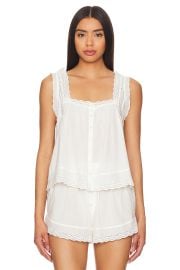 The Great The Eyelet Tank In True White at Revolve